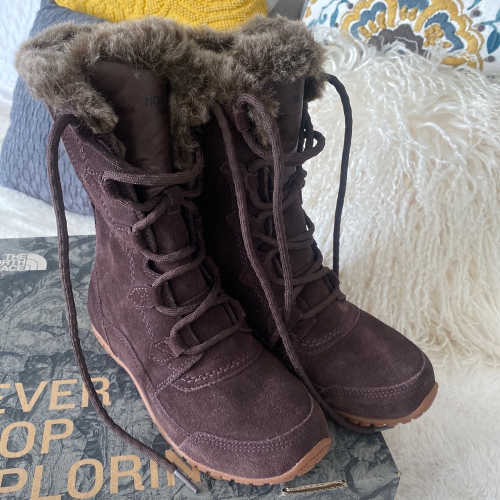 NIB THE NORTH FACE FULL BOOT NUPTSE PURNA II SZ 5 COFFEE BEAN BROWN